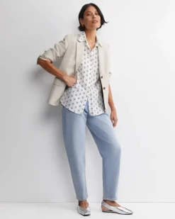 Best Sportscraft Alba Cotton Silk Shirt in Ivoryblack Ivory/black