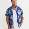 Discount Sportscraft Alf Short Sleeve Liberty Shirt in Navy Multi NavyMulti