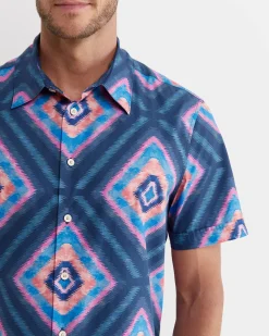 Discount Sportscraft Alf Short Sleeve Liberty Shirt in Navy Multi NavyMulti