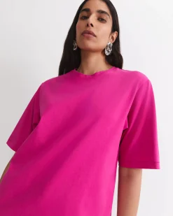 Clearance Sportscraft Alice Oversized Cotton T-Shirt in Berry