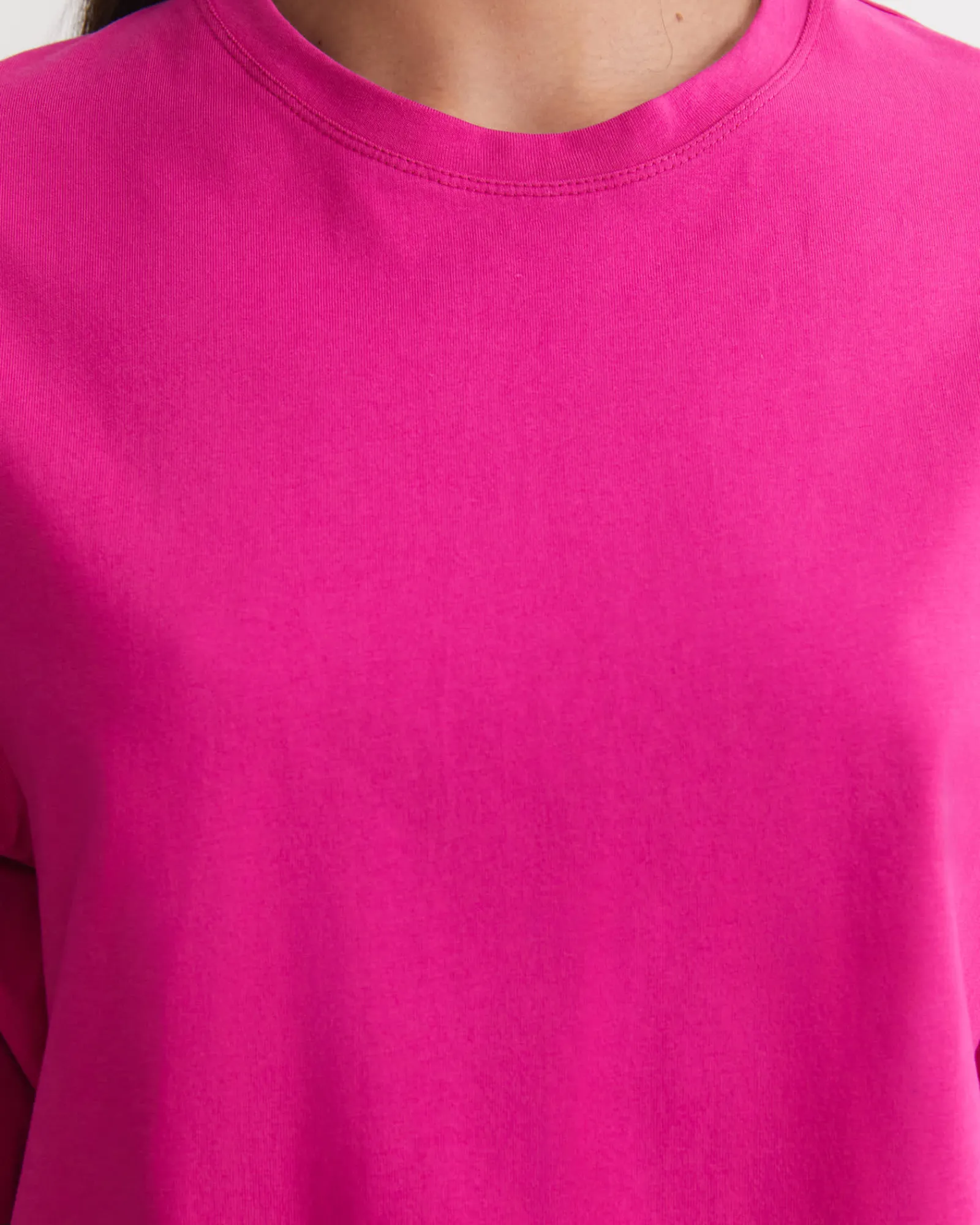 Clearance Sportscraft Alice Oversized Cotton T-Shirt in Berry