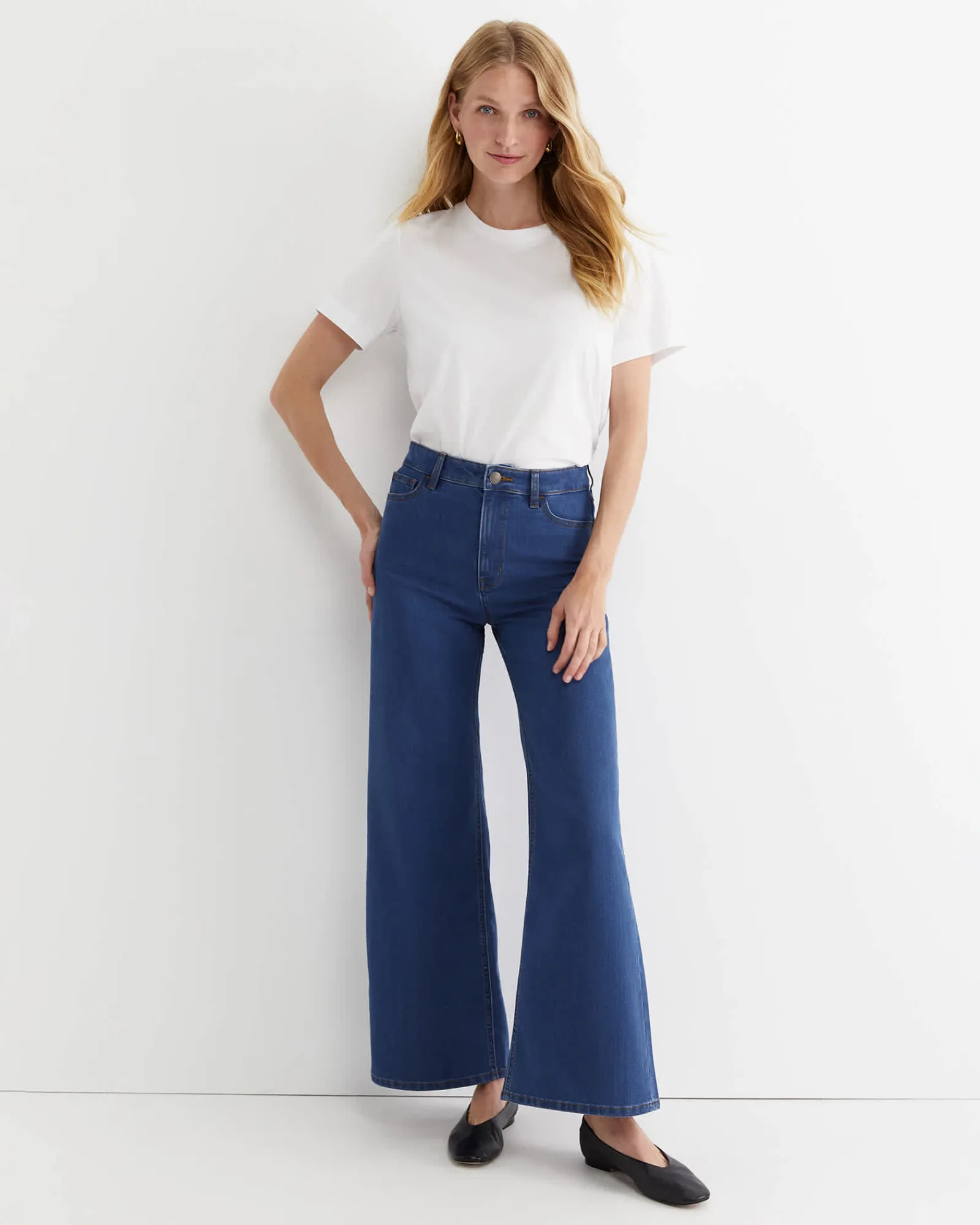 Online Sportscraft Alyse Wide Leg Jean in Mid Wash MidWash