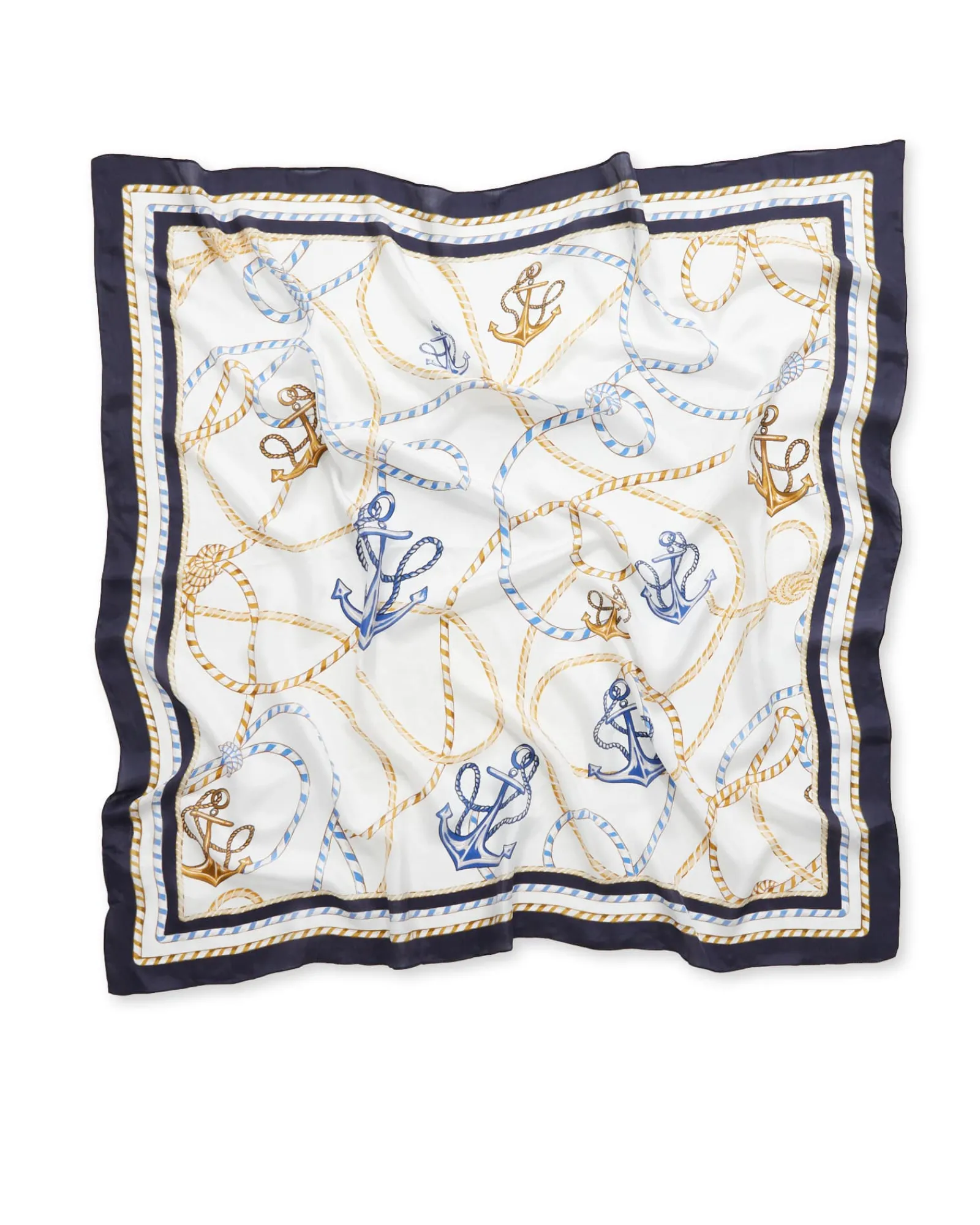 Clearance Sportscraft Anchor Silk Scarf in Ivorynavy Ivory/navy