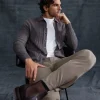 Outlet Sportscraft Angus Merino Knit Shirt in Bark