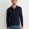 Fashion Sportscraft Angus Merino Knit Shirt in Navy