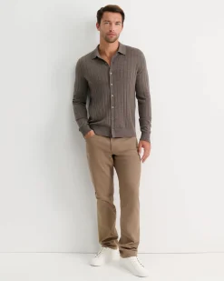 Outlet Sportscraft Angus Merino Knit Shirt in Bark