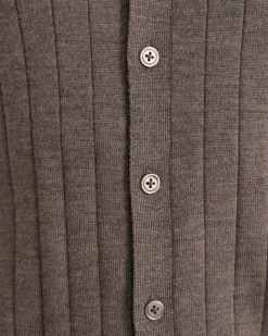 Outlet Sportscraft Angus Merino Knit Shirt in Bark