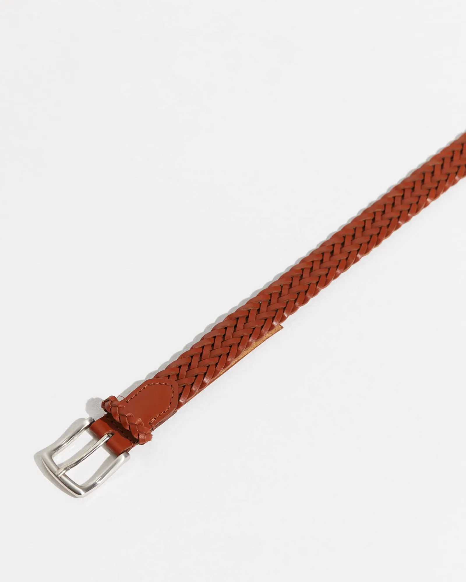 Hot Sportscraft Apollo Woven Leather Belt in Tan