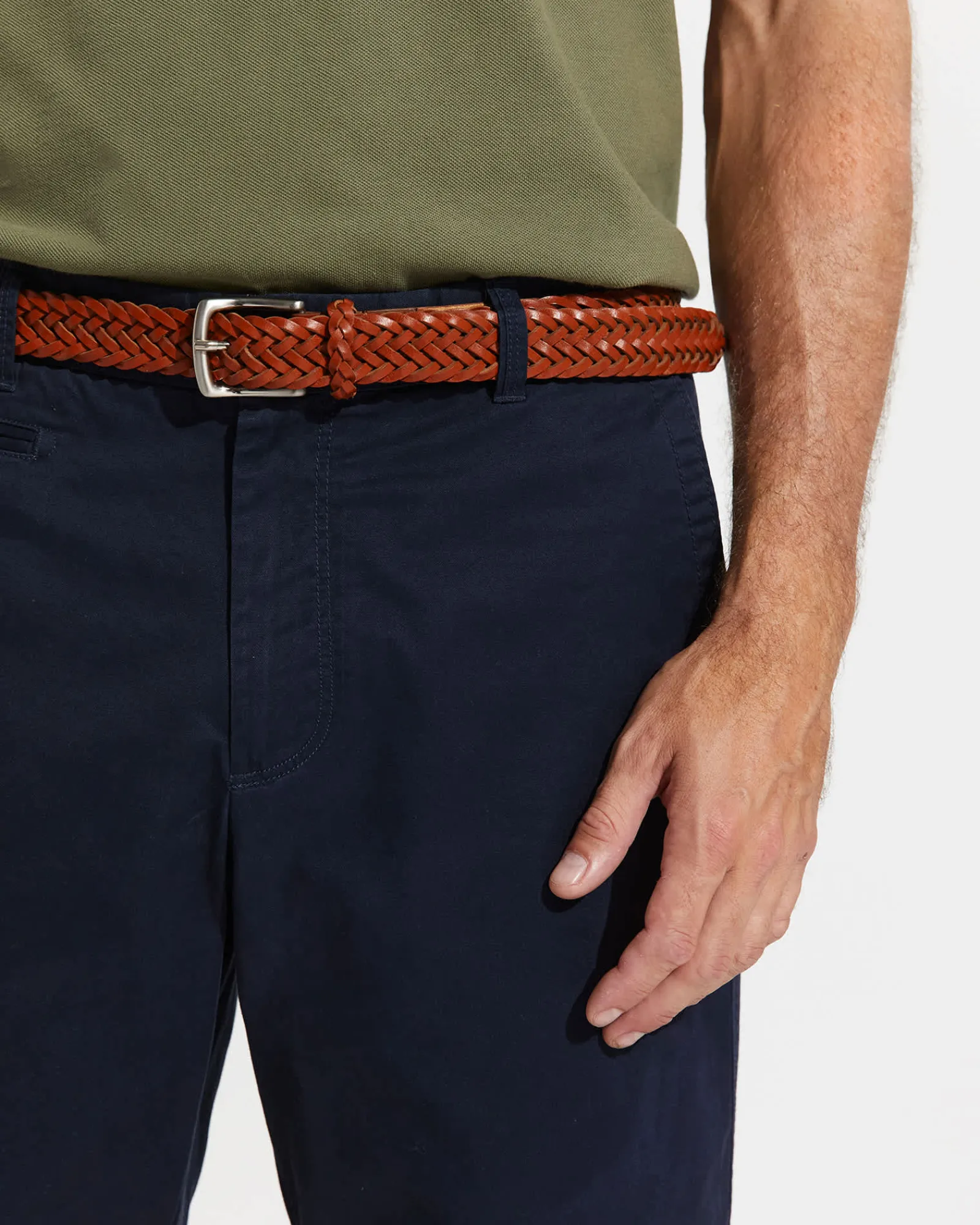 Hot Sportscraft Apollo Woven Leather Belt in Tan