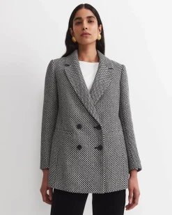 Online Sportscraft Bea Double Breasted Coat in Blackwhite Black/white
