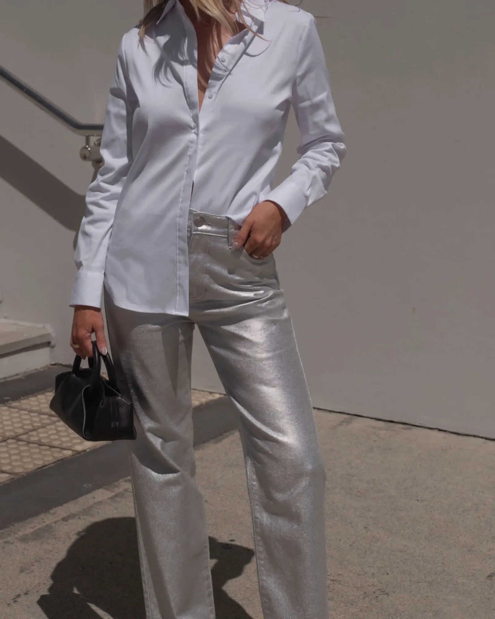 Sale Sportscraft Bec Foiled Straight Leg Jean in Silver