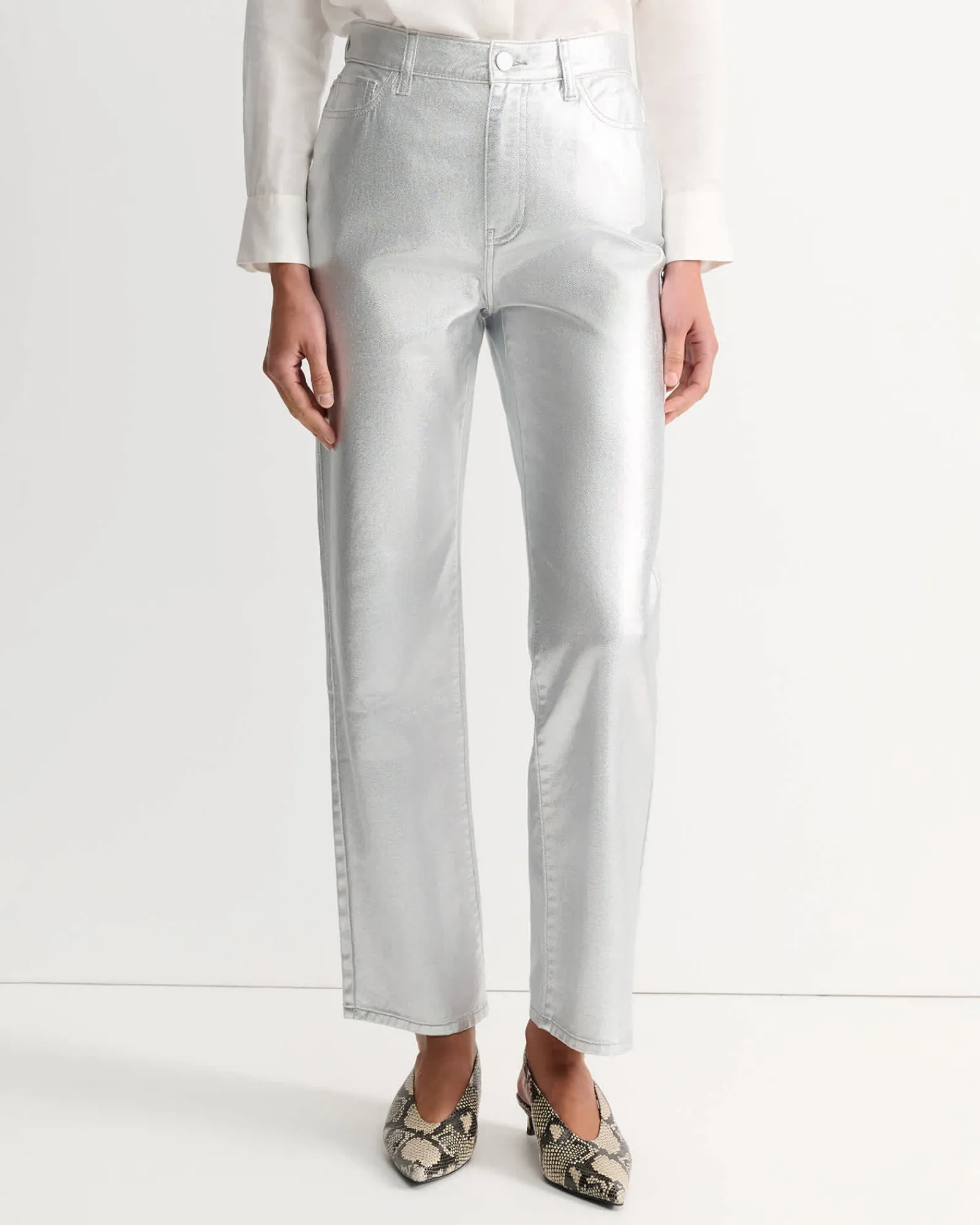 Sale Sportscraft Bec Foiled Straight Leg Jean in Silver