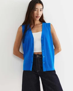 Hot Sportscraft Becky Cotton Vest in Peacock