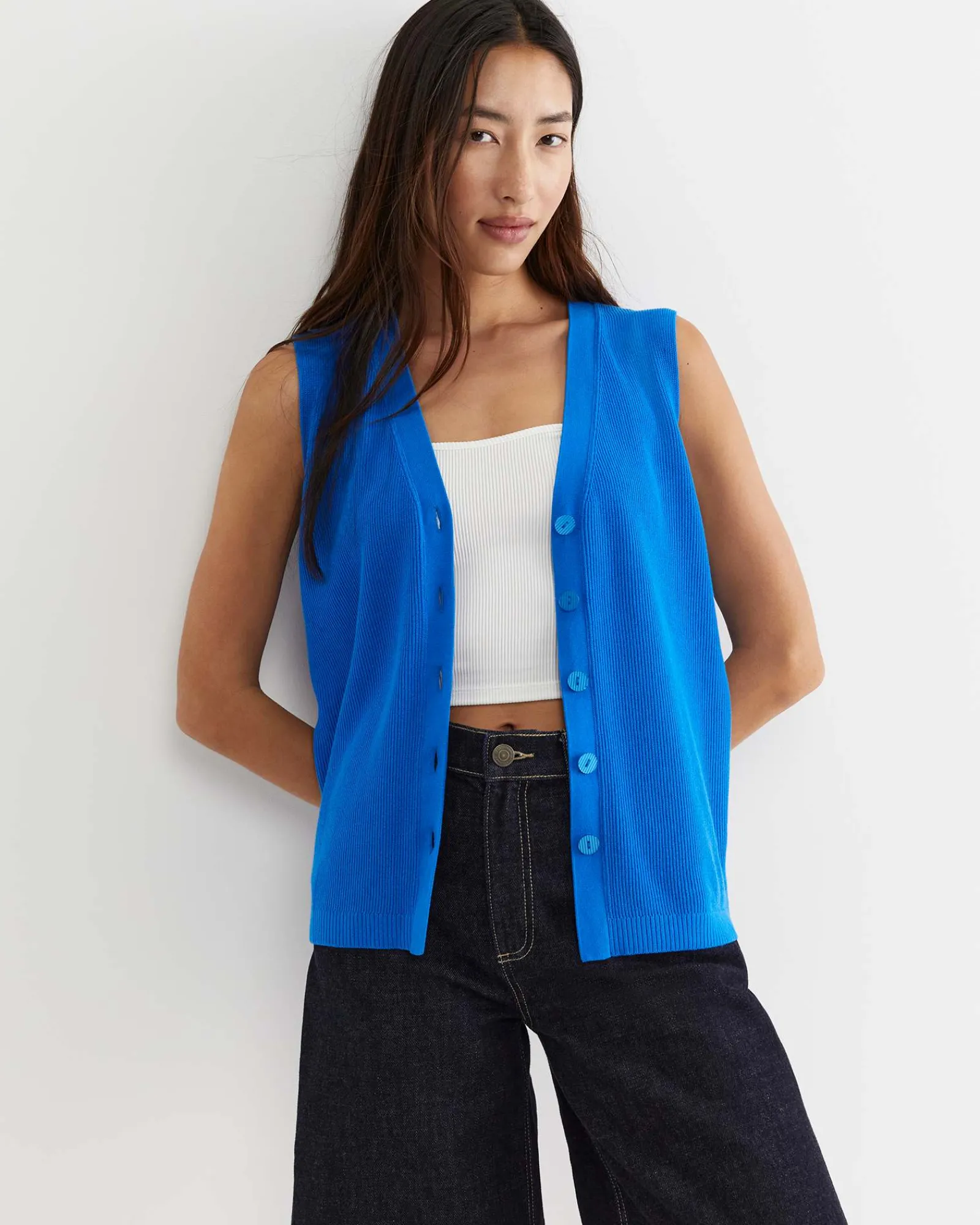Hot Sportscraft Becky Cotton Vest in Peacock
