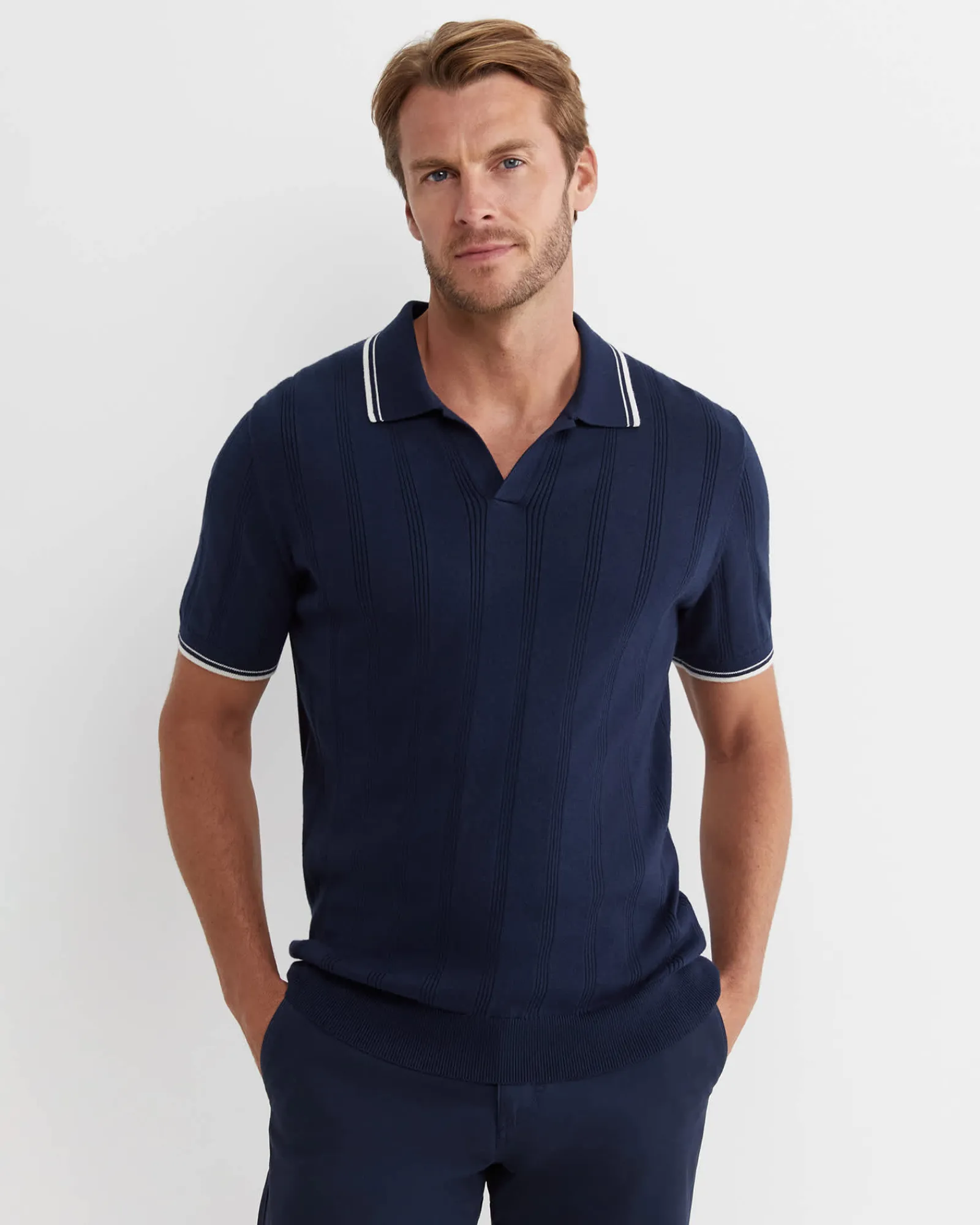 Clearance Sportscraft Braddon Knit Polo in Navy