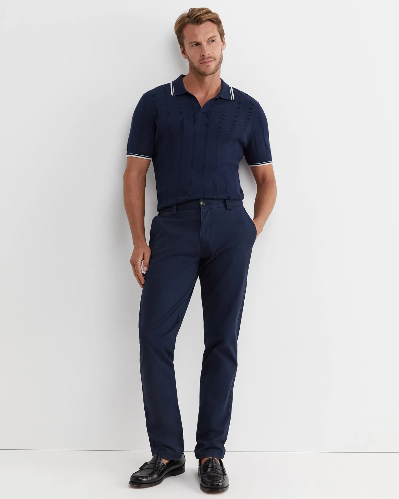 Clearance Sportscraft Braddon Knit Polo in Navy
