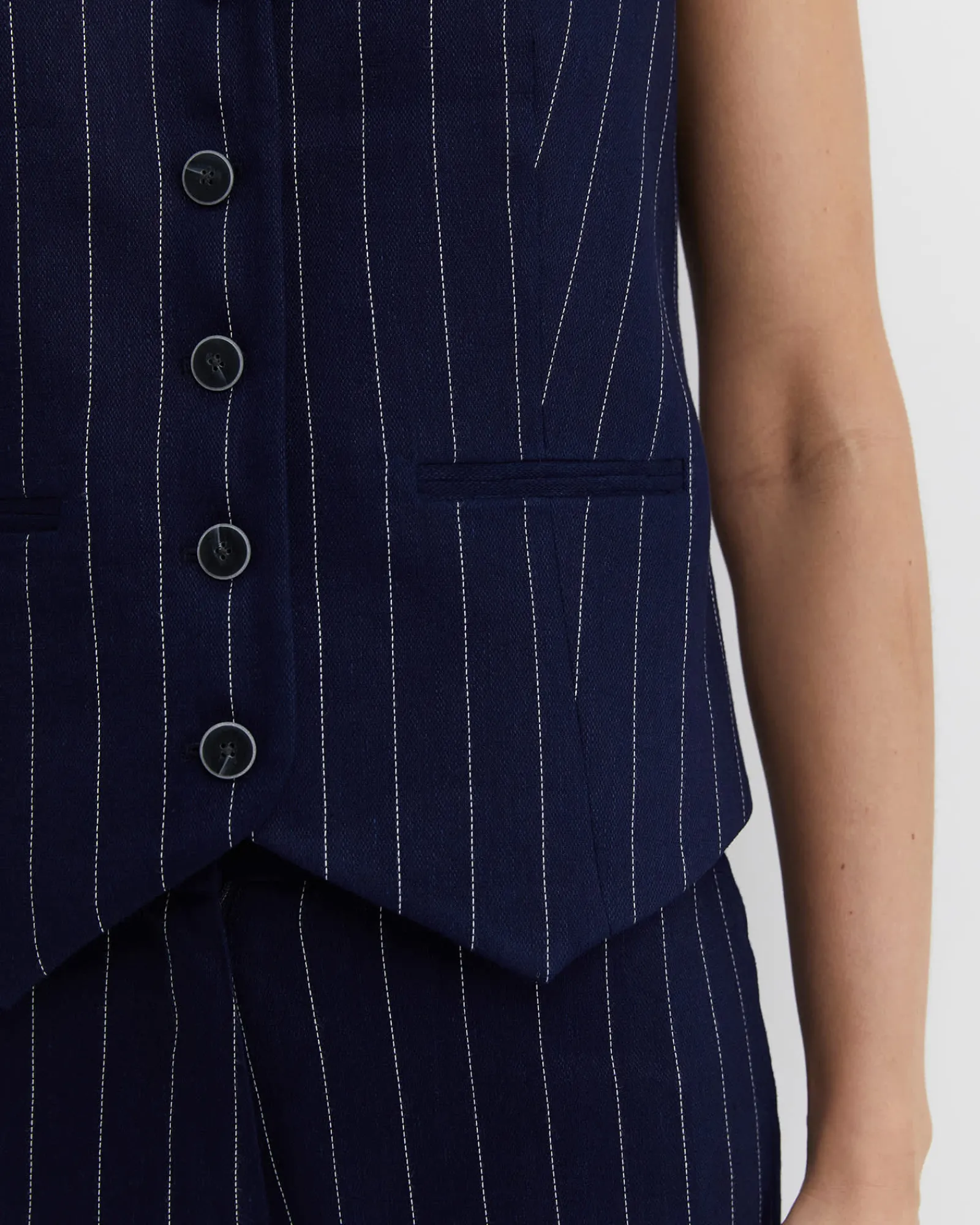 Best Sportscraft Brianne Stripe Vest in Navywhite Navy/white