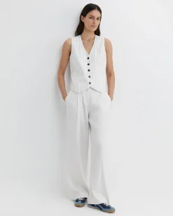 Outlet Sportscraft Brianne Stripe Vest in Whitenavy White/navy