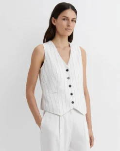 Outlet Sportscraft Brianne Stripe Vest in Whitenavy White/navy