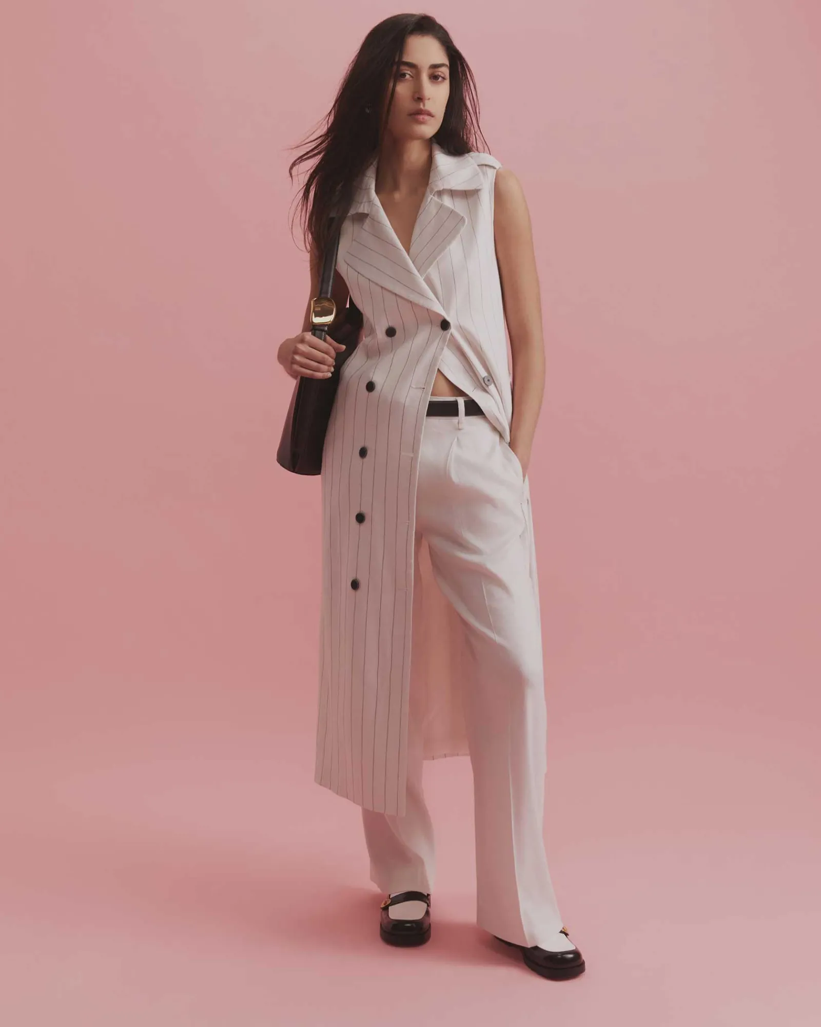 Outlet Sportscraft Brianne Trench Maxi Dress in Whitenavy White/navy