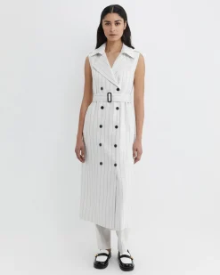 Outlet Sportscraft Brianne Trench Maxi Dress in Whitenavy White/navy