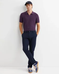 Clearance Sportscraft Bryant Knitted Polo in Dark Purple DarkPurple