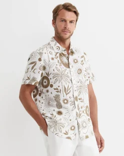 Clearance Sportscraft Byron Short Sleeve Shirt in Barley