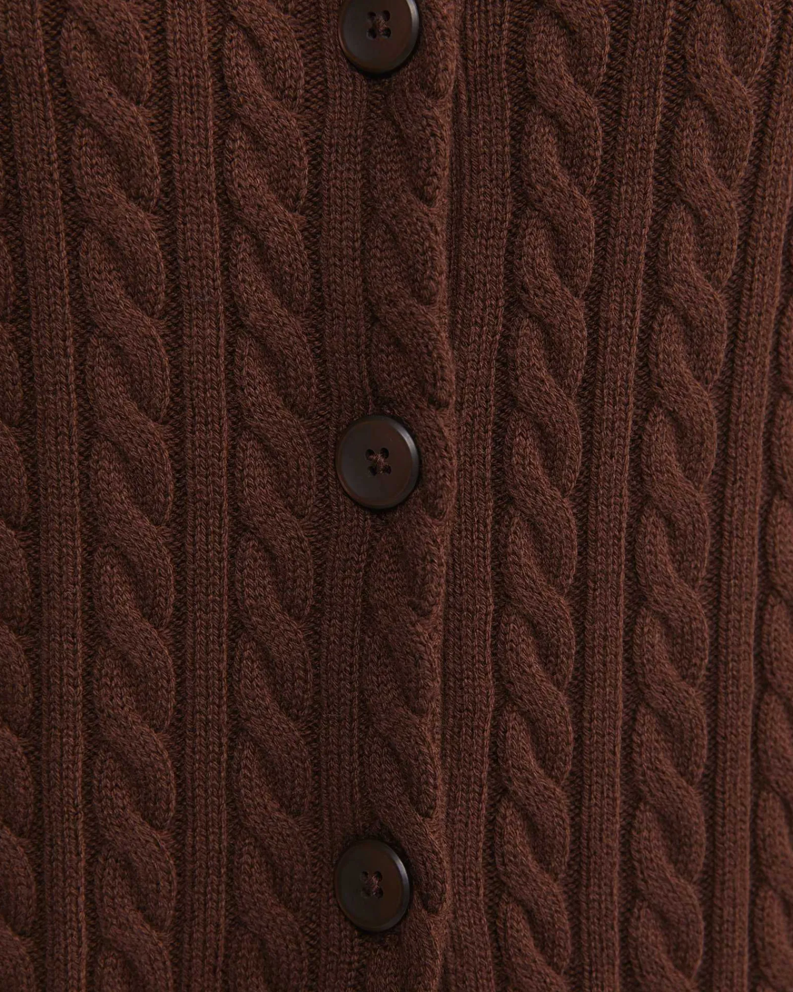 Hot Sportscraft Cable Merino Cotton Cardigan in Chocolate