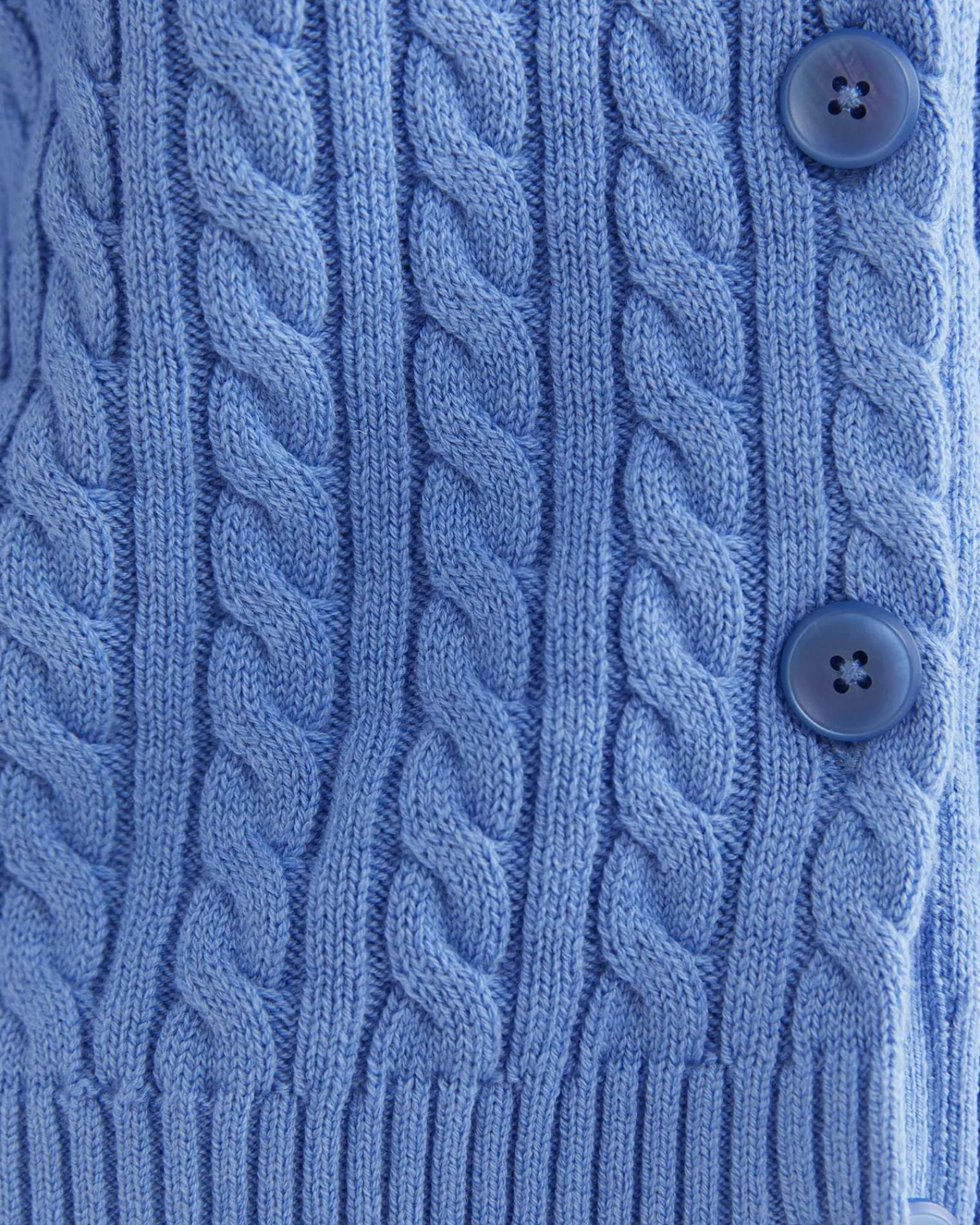 New Sportscraft Cable Merino Cotton Cardigan in Belle Blue BelleBlue