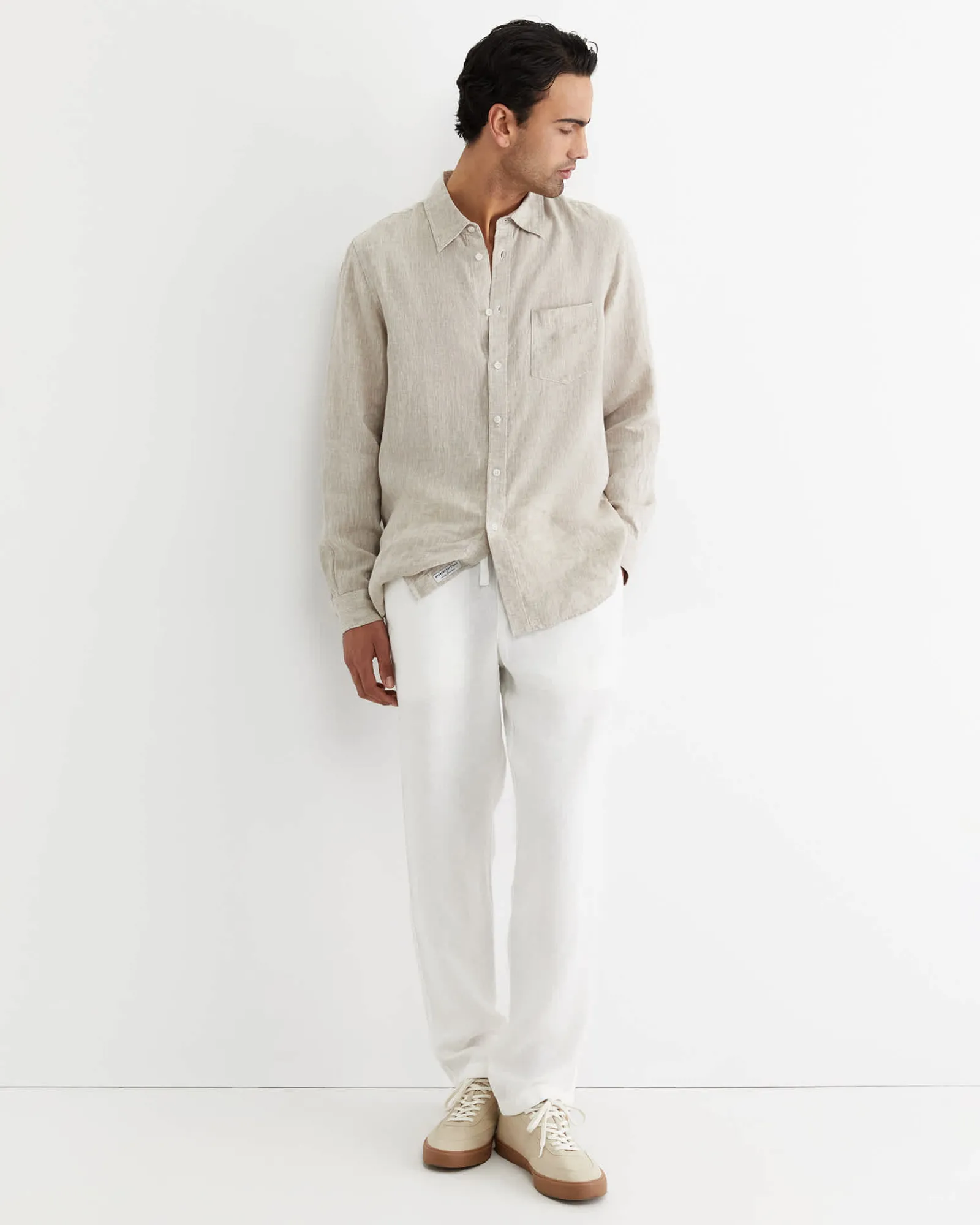 Clearance Sportscraft Caffery Linen Pant in White