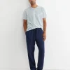 Outlet Sportscraft Caffery Yarn Dyed Linen Pant in Navy