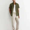 Clearance Sportscraft Caffery Yarn Dyed Linen Pant in Cappuccino