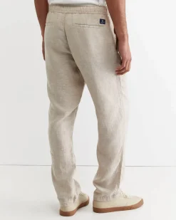 Clearance Sportscraft Caffery Yarn Dyed Linen Pant in Cappuccino