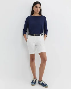 Sale Sportscraft Cecile Linen Top in Navy