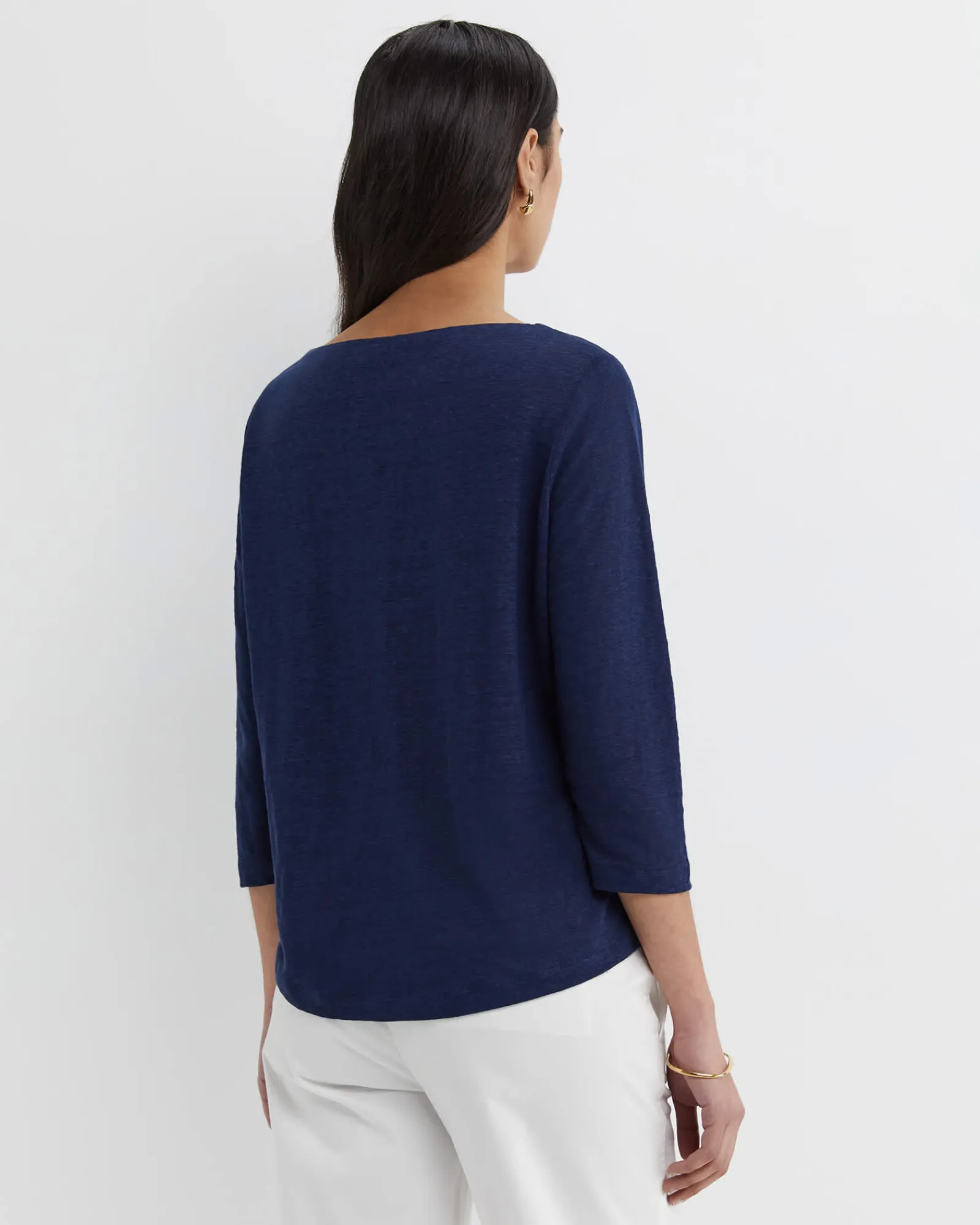 Sale Sportscraft Cecile Linen Top in Navy
