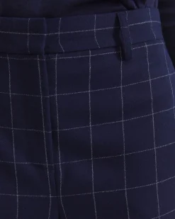 Clearance Sportscraft Chiara Check Straight Pant in Navy