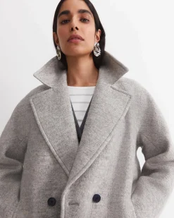 Best Sportscraft Chloe Wool Blend Boucle Coat in Grey