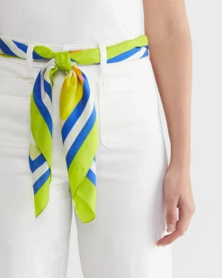 Outlet Sportscraft Citron Silk Scarf in Multi Yellow MultiYellow