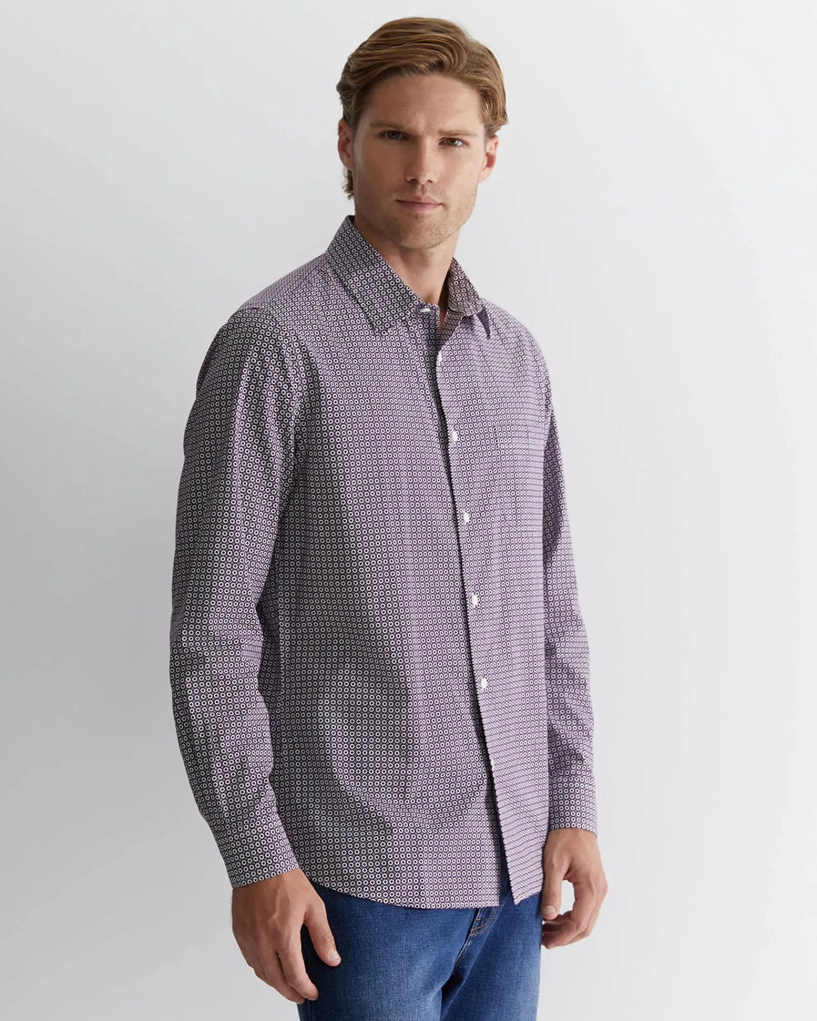Fashion Sportscraft Claremont Print Shirt in Lilac