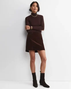 Hot Sportscraft Cleo Cord Mini Skirt in Chocolate