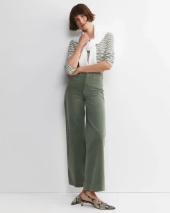 New Sportscraft Cleo Cord Wide Leg Jean in Sage