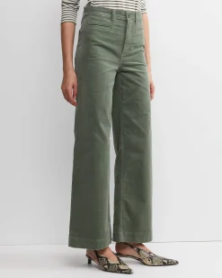 New Sportscraft Cleo Cord Wide Leg Jean in Sage