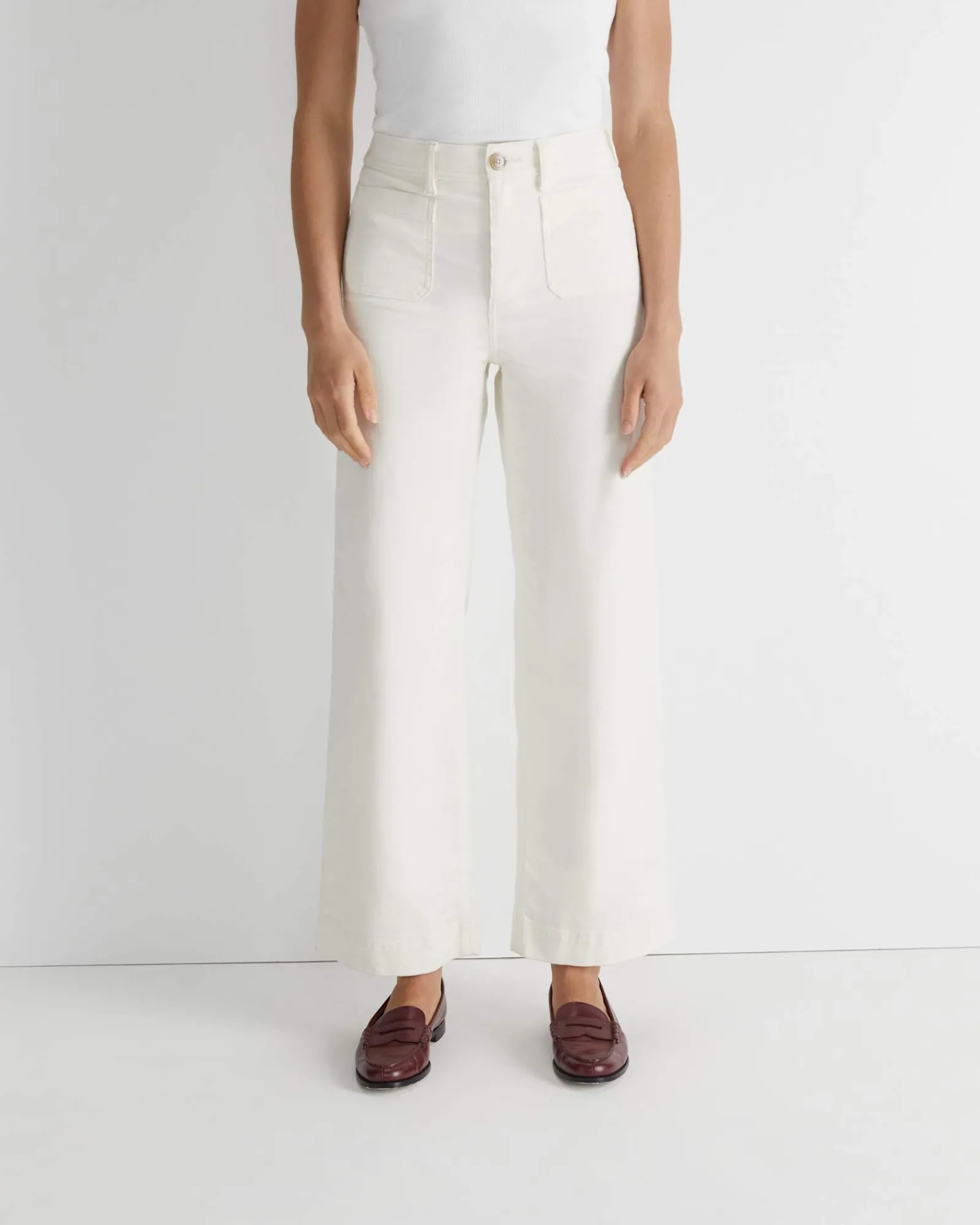 Fashion Sportscraft Cleo Cord Wide Leg Pant in Winter White WinterWhite
