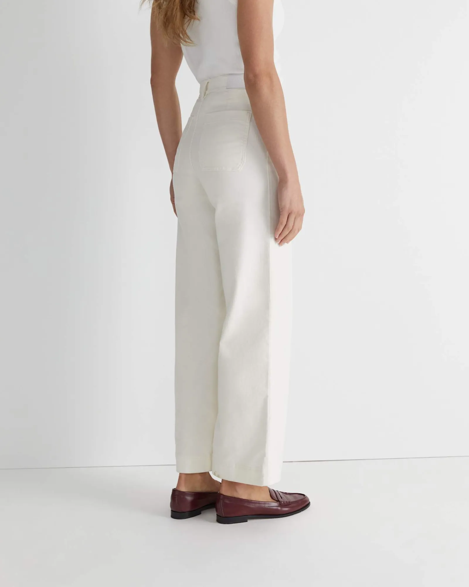 Fashion Sportscraft Cleo Cord Wide Leg Pant in Winter White WinterWhite