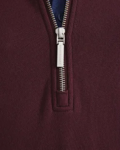 Outlet Sportscraft Collared Zip Sweat in Burgundy