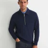 Hot Sportscraft Collared Zip Sweat in Navy