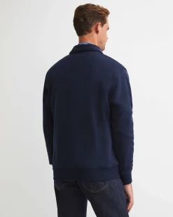 Hot Sportscraft Collared Zip Sweat in Navy