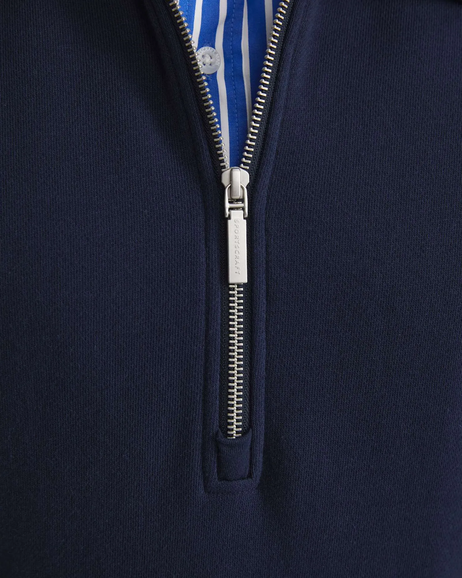 Hot Sportscraft Collared Zip Sweat in Navy