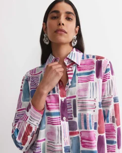Clearance Sportscraft Construct Liberty Shirt in Pink Multi PinkMulti