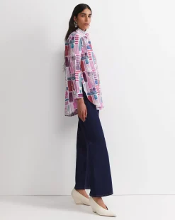 Clearance Sportscraft Construct Liberty Shirt in Pink Multi PinkMulti